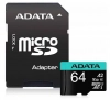 Карта памет ADATA 64GB MicroSDXC Premier Pro UHS-I U3 V30S A2 + адаптeр | AUSDX64GUI3V30SA2-RA1 1