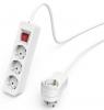 Разклонител HAMA 223081 Power strip, 3 + 1 гнезда, 1.4 м, Бял 2