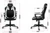 Геймърски стол HUZARO FORCE 2.5 WHITE MESH - Черен/Бял 6