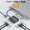 USB хъб BE HP706, 7-портов, USB-C 3.2 Gen 2, DisplayPort, HDMI 4K/60Hz, RJ-45, Сив 3