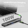 USB хъб BE HC703, 7-портов, USB-C 3.0, HDMI 4K/30Hz, Сив 3