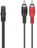 Аудио адаптер Hama 205186, 3.5 mm жак женско/2 x Чинч мъжко, 0.12 м, Черен 1