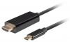 Кабел Lanberg USB-C (M) към HDMI(M) 2.0, 0.5 м, Черен | CA-CMHD-10CU-0005-BK 1