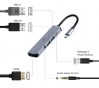 Докинг станция CablExpert A-CM-COMBO5-02,  5-in-1 multi-port, USB 3.1 Gen 1 Type-C, 87W PD, Сива 2