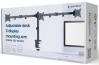 Регулируема стойка за три монитора GemBird MA-D3-01, 17"-27", до 21кг, Черна 3