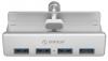 USB хъб Orico MH4PU-SV-BP, 4-портов,  USB 3.0, Сив  1