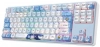Геймърска безжична клавиатура Redragon Star Blade Pro K707 PRO Anime, Mint Mambo линейни суичове, Бяла/Син | K707AK-RGB-PRO 2