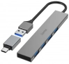 USB хъб Hama 200141, 4-портов, USB 3.2 Gen 1, USB-А/USB-C, Сив 1