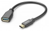 Преходник Hama USB-A M / USB-C F 3.2 Gen 1, 0.15м, Черен | 201605 1