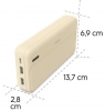 Външна батерия Hama Pocket 20, 20000 mAh, 2 x USB-A, Fast Charge, Бежова | 201775 4