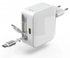 Адаптер за зареждане Hama, GaN, PD 30W, 2 x USB-C, вграден кабел, Бял | 201956 6