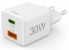 Адаптер за зареждане Hama, 30W PD, QC 3.0, Gan, 1 x USB-C, 1 x USB-A, Бял | 201992 3
