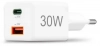 Адаптер за зареждане Hama, 30W PD, QC 3.0, Gan, 1 x USB-C, 1 x USB-A, Бял | 201992 5